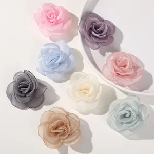 Mesh flower DIY material accessories for children hair clips and earrings making