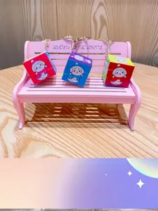 Cute cartoon snake keychain cube stress relief toy, lovely backpack pendant gift for kids.