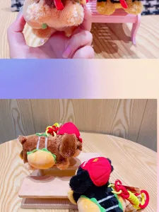 Simpatico portachiavi in peluche cane hamburger ciondolo borsa regalo di coppia accessorio.