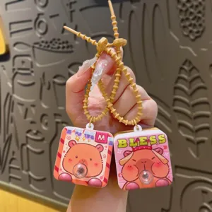 Creatieve Decompressie Bellen Blazende Capybara Sleutelhanger Schattig Dier Hangend Autoketen Speelgoed Cadeau Accessoire