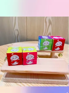 Cute cartoon snake Rubiks cube keychain decompression toy bag pendant gift for new year