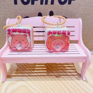 Leuke capybara sleutelhanger speelgoed bubbel decompressie paar tas hanger kado