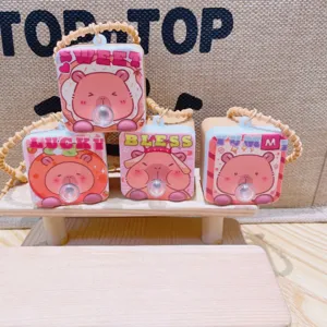 Schattige capybara bellenblaas sleutelhanger creatief decompressie speelgoed cadeau