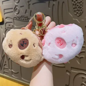 Porte-Monnaie en Peluche Capybara Porte-Clés Mignon Animal en Peluche Poupée Sac Pendentif Dessin Animé Porte-Clés Accessoires