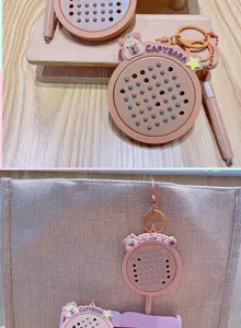 Cute capybara magnetic steel bead drawing board detail, portable keychain pendant with pen.