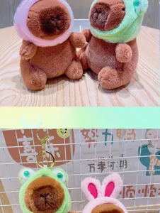 Cute Capybara Plush Keychain Cartoon Animal Toy Pendant Soft Bag Hanging Accessory