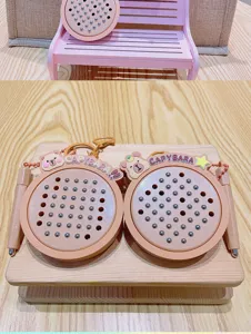 Cute capybara magnetic steel ball drawing board keychain, mini toy pendant for school bags.