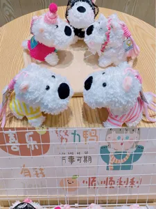 Cute Westie puppy plush keychain soft toy fluffy bag pendant cute animal keychain accessory