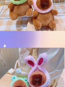 Cute capybara plush pendant keychain soft stuffed animal doll toy cute gift for kids