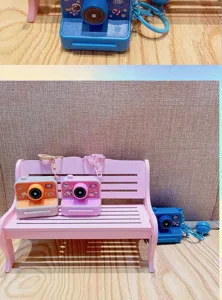 Llavero luminoso con forma de cámara Polaroid bonito colgante de bolso para parejas