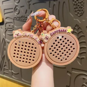Cute Capybara magnetic steel ball maze keychain pendant cartoon backpack ornament gift
