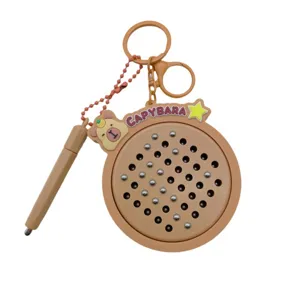 Cute Capybara magnetic steel ball drawing board keychain schoolbag pendant cartoon toy gift