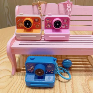 Lindo mini llavero cámara brillante bolso colgante regalo creativo genial ahora