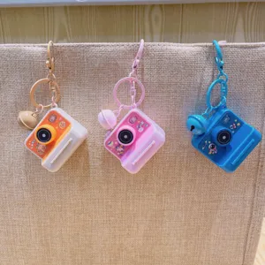 Llavero luminoso creativo de cámara polaroid lindo colgante de bolso adorno de mochila
