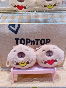 Mignon porte-monnaie en peluche capybara porte-clés doux animal en peluche sac pendentif cadeau