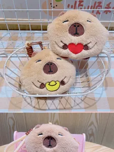Mignon porte-monnaie en peluche capybara animal porte-clés sac de rangement accessoire