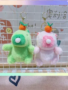 Porte-clés en peluche capybara mignon avec orange, charmant pendentif de sac pour décoration.