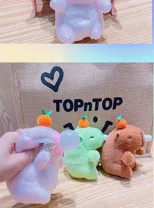 Mignon porte-clés en peluche capybara avec orange douce breloque de sac duveteuse
