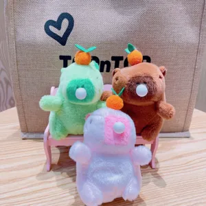 Mignon Capybara Peluche Pendentif Orange Bulle Animal Suspendu Sac Porte-clés Cadeau
