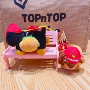 Simpatico portachiavi cane hamburger in peluche ciondolo borsa cucciolo regalo.