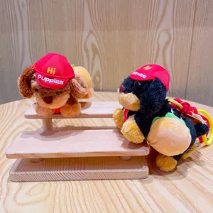 Simpatico peluche cane hamburger portachiavi bambola zaino ciondolo regalo coppia
