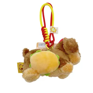 Peluche Cane Hamburger Portachiavi Carino Ciondolo Bambola Regalo Coppia Portachiavi