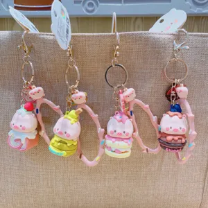 Leuke schattige varkens sleutelhanger dessert ontwerp stijlvolle tas hanger auto accessoire