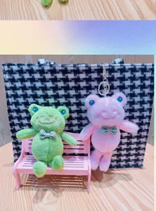 Süßer Plüsch Frosch Schlüsselanhänger Tasche Anhänger kawaii Paar Puppe flauschiges Zubehör