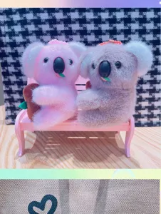 Süßer Koala Plüsch Schlüsselanhänger Pärchen Geschenk Set Kuscheltier Anhänger Detailansicht