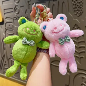 Niedlicher Plüsch Frosch Schlüsselanhänger Paar Geschenk exquisite Puppe Tasche Zubehör