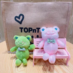 Niedlicher Plüsch Frosch Schlüsselanhänger Paar Geschenk flauschige Puppe Tasche Anhänger
