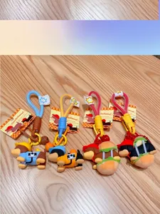 Süßer Cartoon Dackel Welpe Schlüsselanhänger kreativer Plüsch Tasche Anhänger Deko