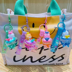 Cute Quicksand Bathtub Animal Keychain Cartoon Bag Pendant Lovely Gift Accessories