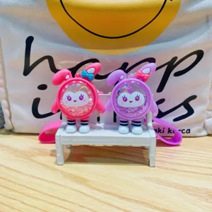 Cute scented rabbit key chain liquid floating glitter bag charm cute cartoon car key ring toy