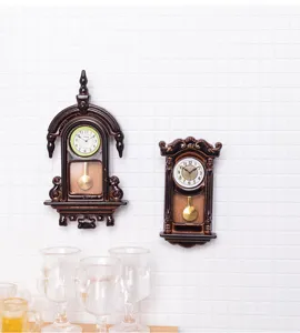 Miniature vintage wall clock 1:12 scale dollhouse miniature retro pendulum clock decor