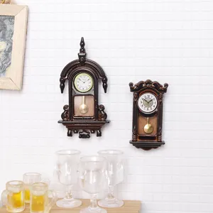 Miniature vintage wall clock 1:12 scale dollhouse furniture retro toy miniature decor