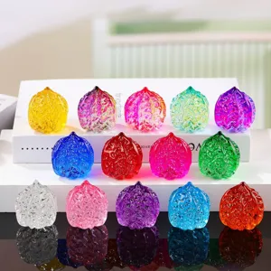 Crystal glazed colored glass walnut hand play toy fitness ball exquisite detail view