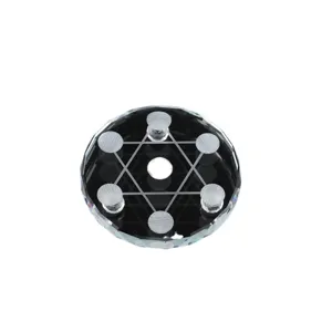 Crystal seven-star array base, crystal ball display stand with center hole and sacred geometry.