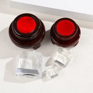 Wooden crystal ball base and clear glass square blocks set for perfect home decor display