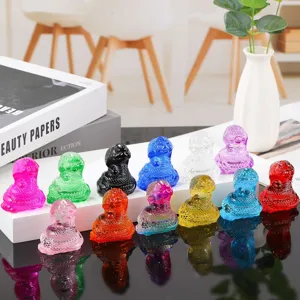 Crystal snake figurines colored glass zodiac animal small ornaments for desktop home decor.