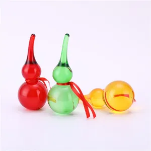 Crystal glass gourd ornament colorful feng shui home decor wealth gathering art piece