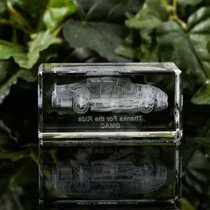 3D Laser gravierter Kristall Rennauto Block Souvenir Geschenk Handwerk Dekoration Detail