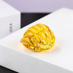 Gelbe Glas Schildkröte Schale Ornament Kristallfigur Heim Auto Dekoration DIY Zubehör Geschenk