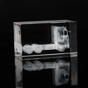 K9 Kristall Würfel Lasergravur 3D Schwerer LKW Block Klares Glas Figur Werbegeschenk Heim Büro Tischdeko