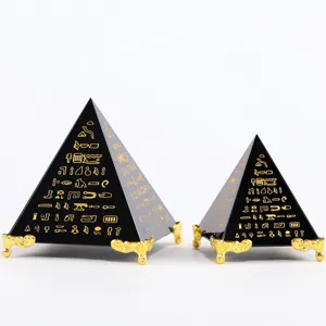 Wholesale ancient Egyptian hieroglyph crystal pyramid craft ornament energy tower props