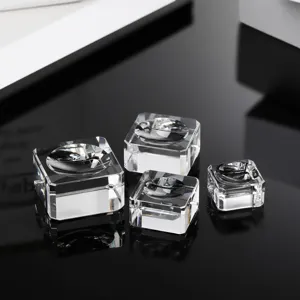 Crystal ball base clear glass sphere stand square display holder multi size set detail view