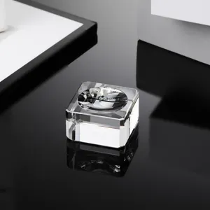 Clear crystal sphere base detail, transparent glass ball holder display stand for gemstone decor.