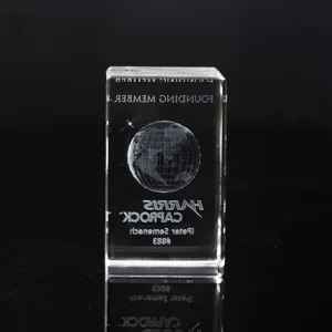 Exquisites 3D Laser-Gravur Kristallblock Detail, Premium-Werbegeschenk und Erinnerungsdeko.