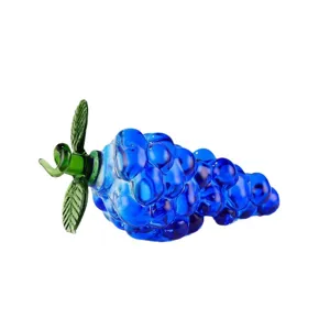 Blue crystal glass grape figurine ornament home decor tabletop craft gift sparkling gemstone