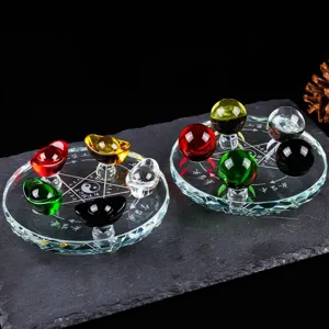 Bola de Cristal Cinco Elementos Feng Shui Array Suerte Lingote Mesa Decoración